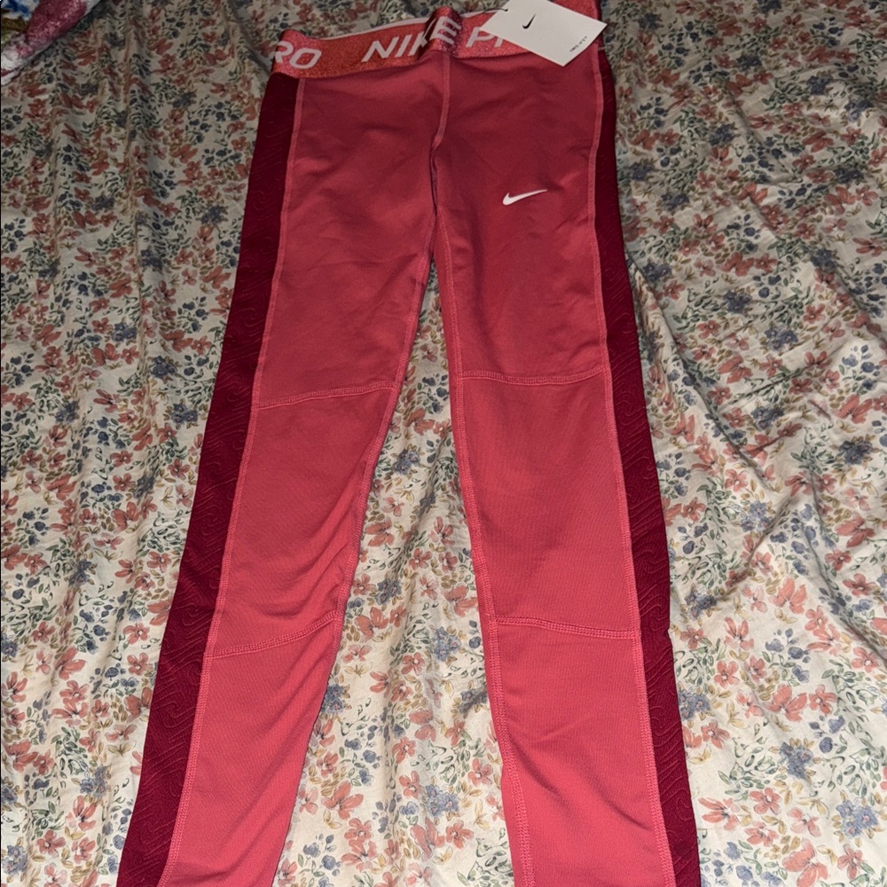Nike Kids Red and Maroon Leggings